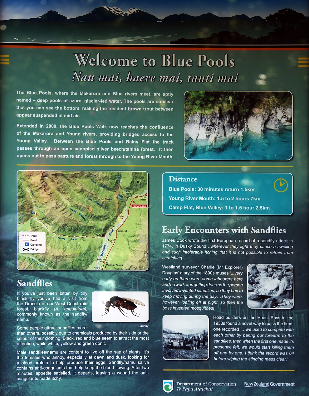 Blue Pools Infotafel