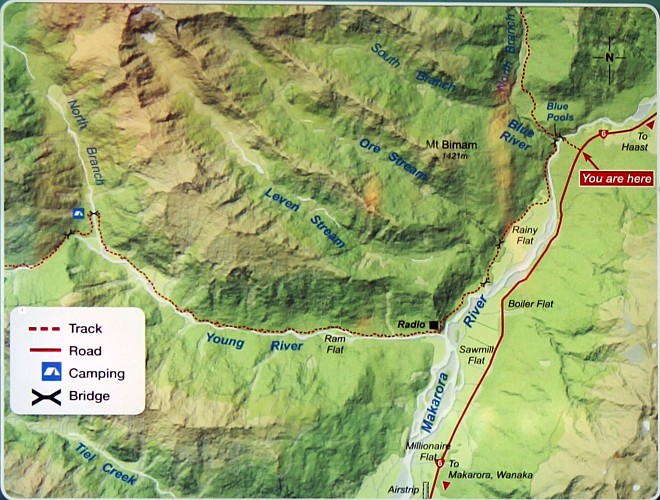 Karte zu den Blue Pools